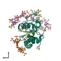 PDB entry 6gd9 coloured by chain, side view.