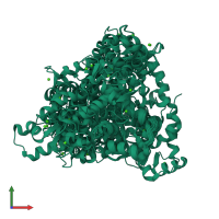 PDB entry 6gdk coloured by chain, ensemble of 20 models, front view.