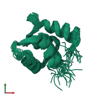 PDB entry 6gdl coloured by chain, ensemble of 20 models, front view.