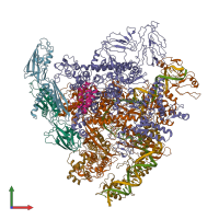 PDB entry 6gfw coloured by chain, front view.