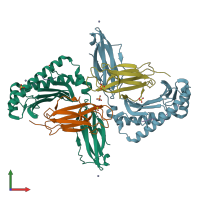 PDB entry 6ggm coloured by chain, front view.