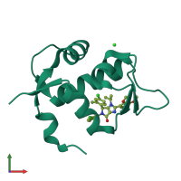 PDB entry 6ggn coloured by chain, front view.