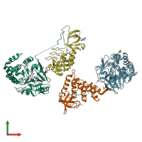 PDB entry 6ghm coloured by chain, front view.