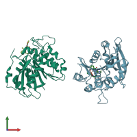 PDB entry 6gi5 coloured by chain, front view.