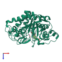 PDB entry 6gi7 coloured by chain, top view.