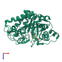 PDB entry 6gi8 coloured by chain, top view.