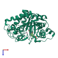 PDB entry 6gia coloured by chain, top view.