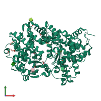 PDB entry 6gid coloured by chain, front view.