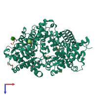 PDB entry 6gid coloured by chain, top view.