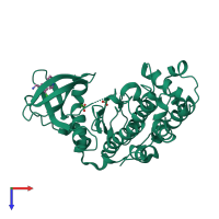 PDB entry 6gih coloured by chain, top view.