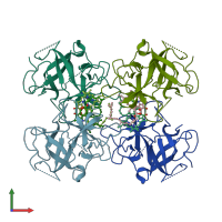 PDB entry 6giw coloured by chain, front view.