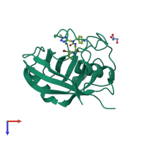 PDB entry 6gjn coloured by chain, top view.