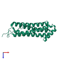 PDB entry 6gkb coloured by chain, top view.