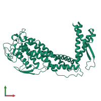 PDB entry 6gmm coloured by chain, front view.