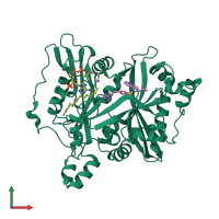 PDB entry 6gnu coloured by chain, front view.