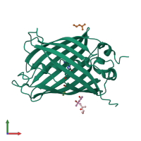 PDB entry 6go8 coloured by chain, front view.