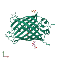 PDB entry 6go9 coloured by chain, front view.