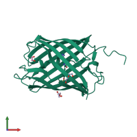 PDB entry 6goz coloured by chain, front view.