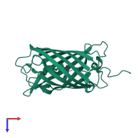 PDB entry 6gp0 coloured by chain, top view.