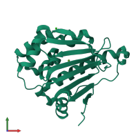 PDB entry 6gp4 coloured by chain, front view.