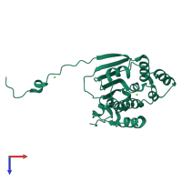 PDB entry 6gp8 coloured by chain, top view.