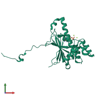 PDB entry 6gpo coloured by chain, front view.