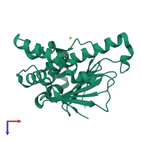 PDB entry 6gpw coloured by chain, top view.