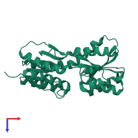 PDB entry 6gq0 coloured by chain, top view.