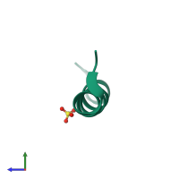 PDB entry 6gq2 coloured by chain, side view.