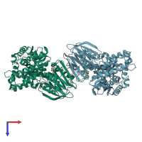 PDB entry 6gq3 coloured by chain, top view.