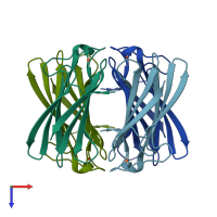 PDB entry 6gq8 coloured by chain, top view.