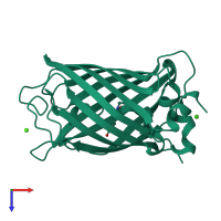 PDB entry 6gqg coloured by chain, top view.