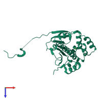 PDB entry 6gqr coloured by chain, top view.