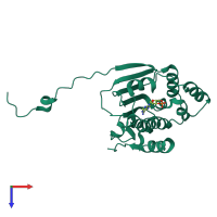 PDB entry 6gqu coloured by chain, top view.