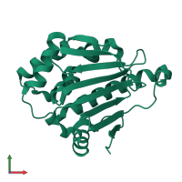 PDB entry 6gr4 coloured by chain, front view.