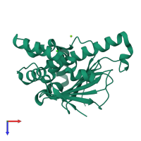 PDB entry 6gr4 coloured by chain, top view.