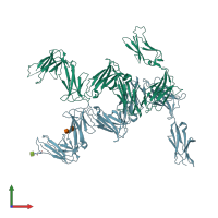 PDB entry 6grs coloured by chain, front view.