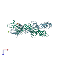 PDB entry 6grs coloured by chain, top view.