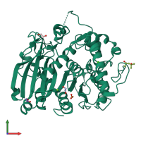 PDB entry 6grw coloured by chain, front view.