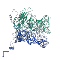 PDB entry 6gsh coloured by chain, top view.