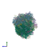 PDB entry 6gsj coloured by chain, side view.