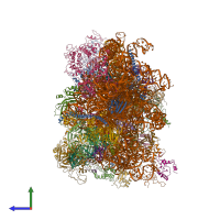PDB entry 6gsm coloured by chain, side view.