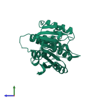 RNA N6-adenosine-methyltransferase METTL16 in PDB entry 6gt5, assembly 1, side view.