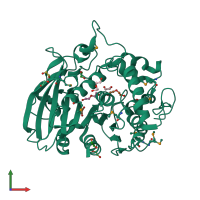 PDB entry 6gu8 coloured by chain, front view.