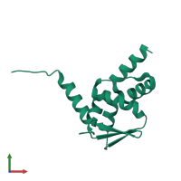 PDB entry 6guw coloured by chain, front view.