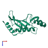 PDB entry 6gv3 coloured by chain, top view.