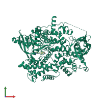 PDB entry 6gvh coloured by chain, front view.