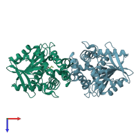 PDB entry 6gxd coloured by chain, top view.