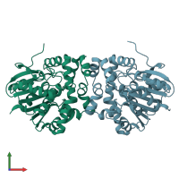 PDB entry 6gxl coloured by chain, front view.