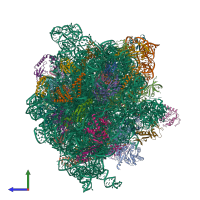 PDB entry 6gxm coloured by chain, side view.